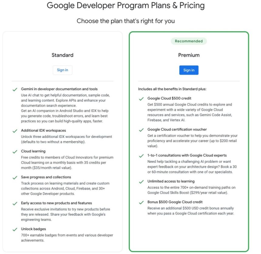 Google Developer Program expands with new premium subscription